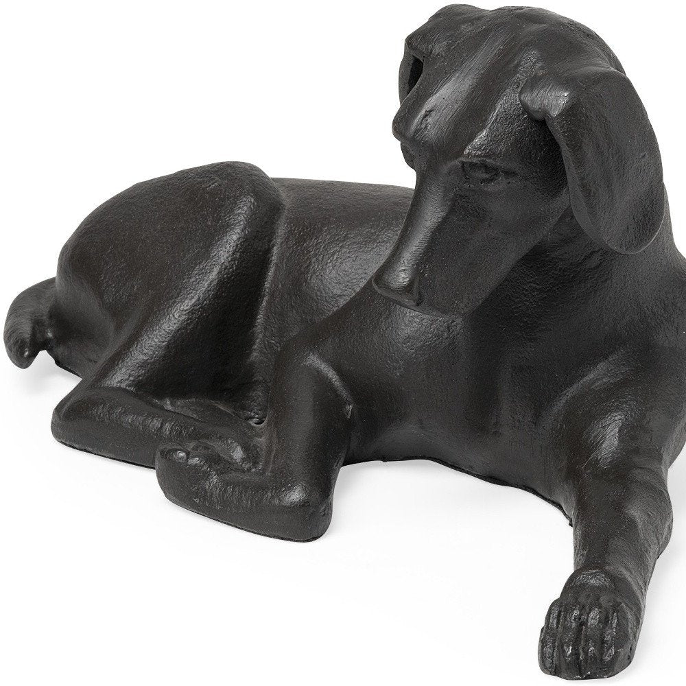 11" Black Metal Labrador Dog Sculpture