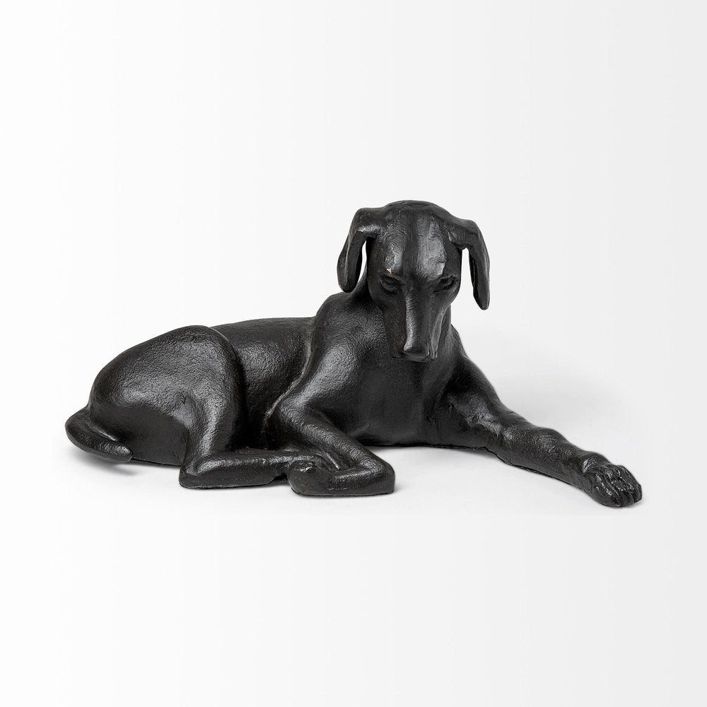 11" Black Metal Labrador Dog Sculpture