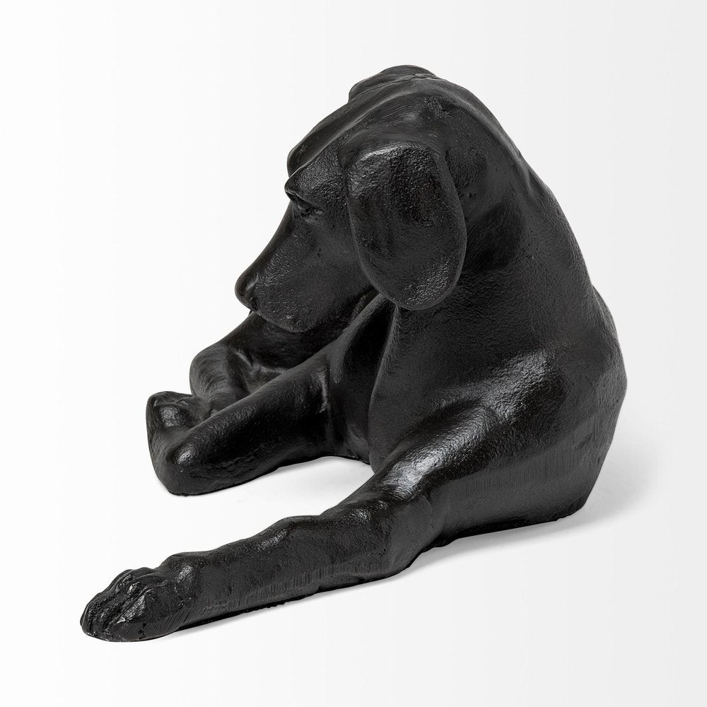 11" Black Metal Labrador Dog Sculpture