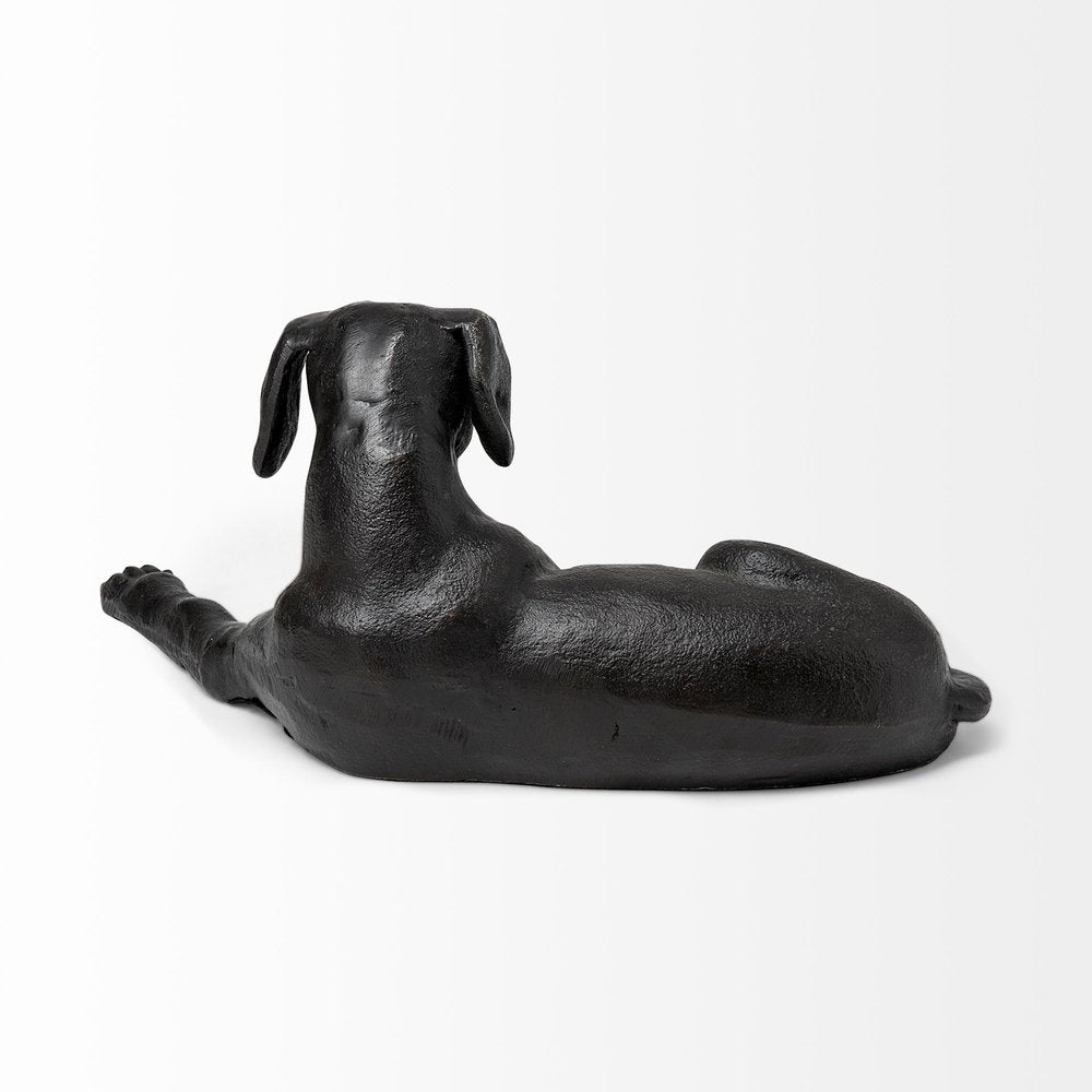 11" Black Metal Labrador Dog Sculpture