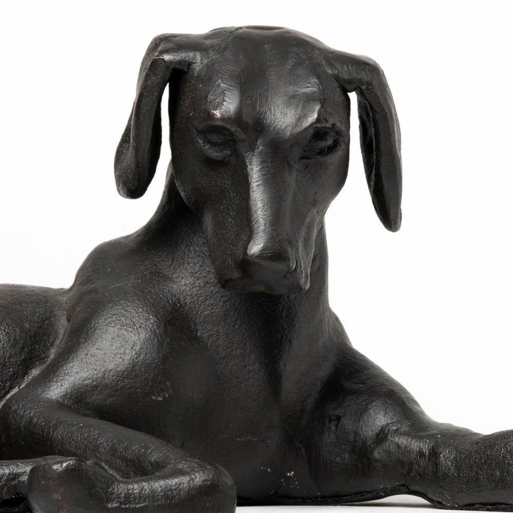 11" Black Metal Labrador Dog Sculpture
