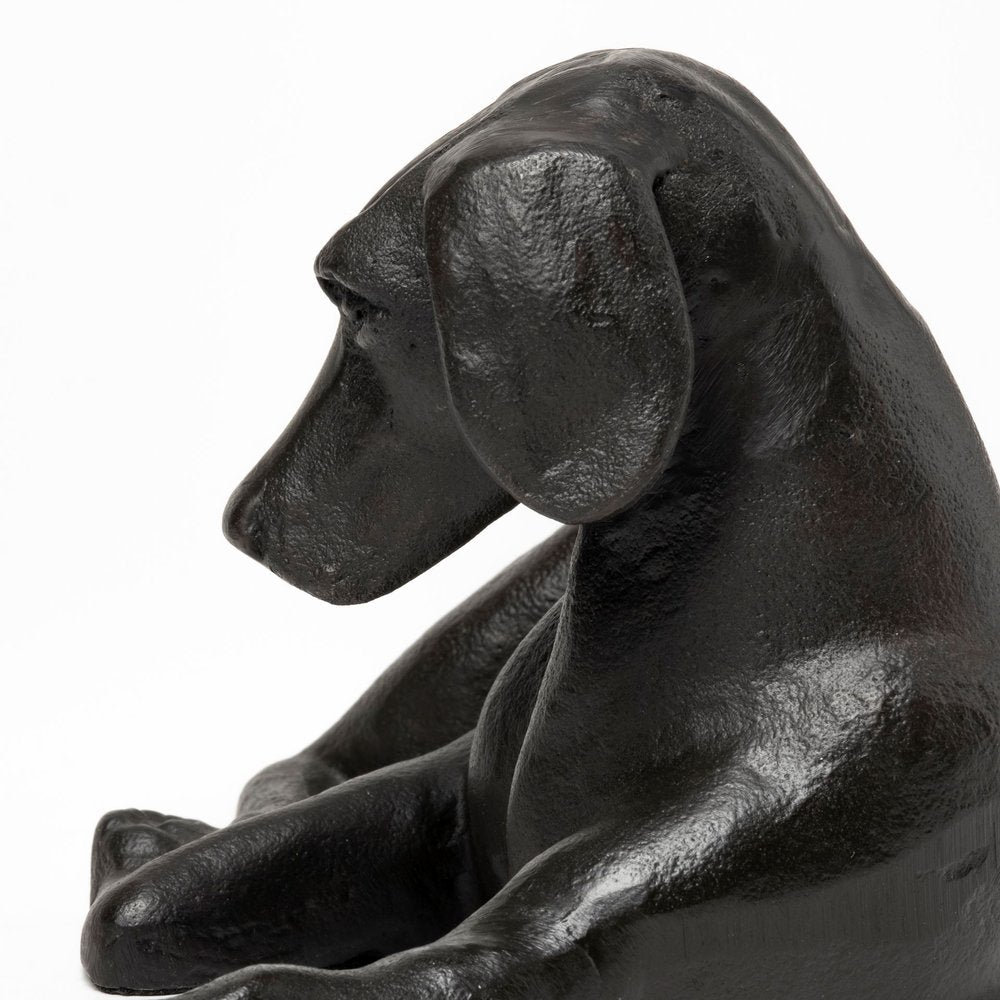 11" Black Metal Labrador Dog Sculpture