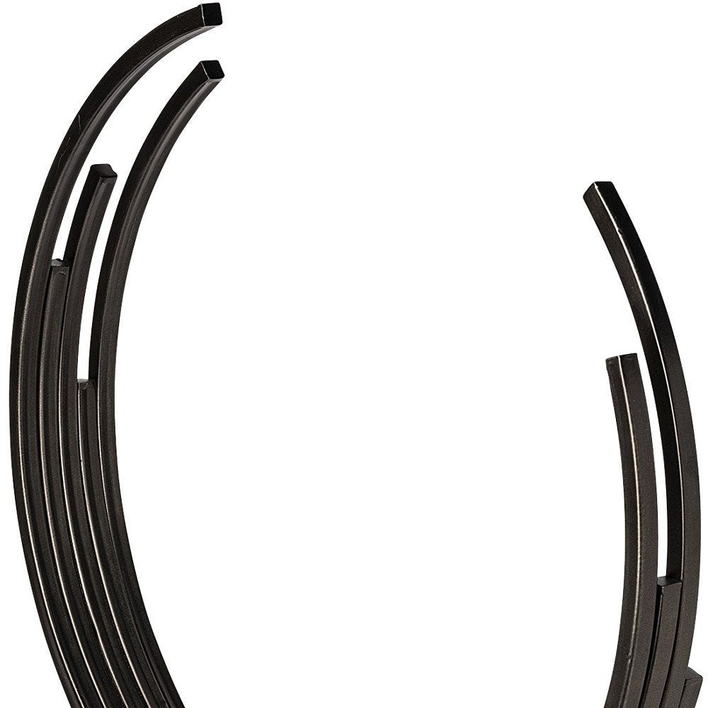 20" Black Iron Modern Sculpture