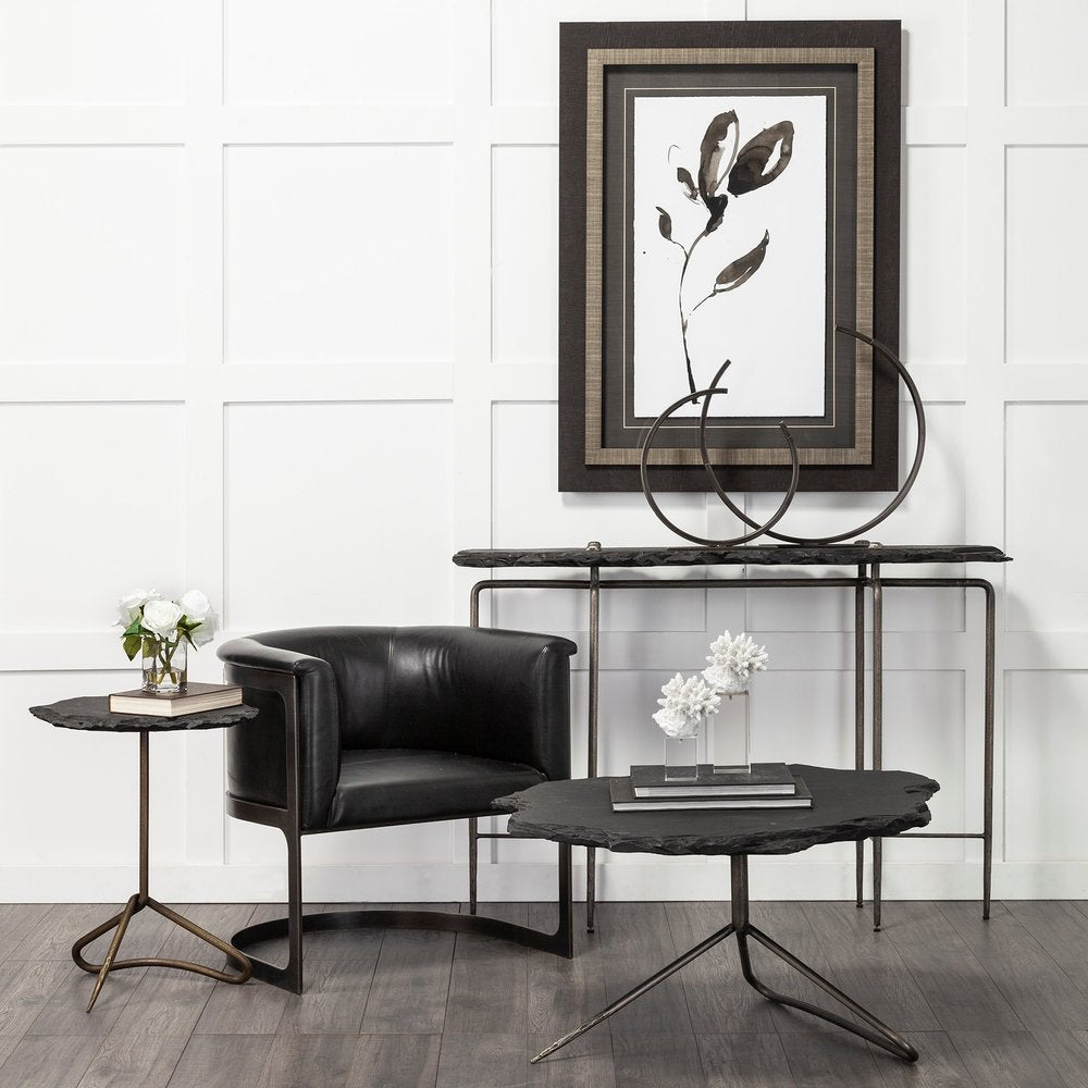 20" Black Iron Modern Sculpture