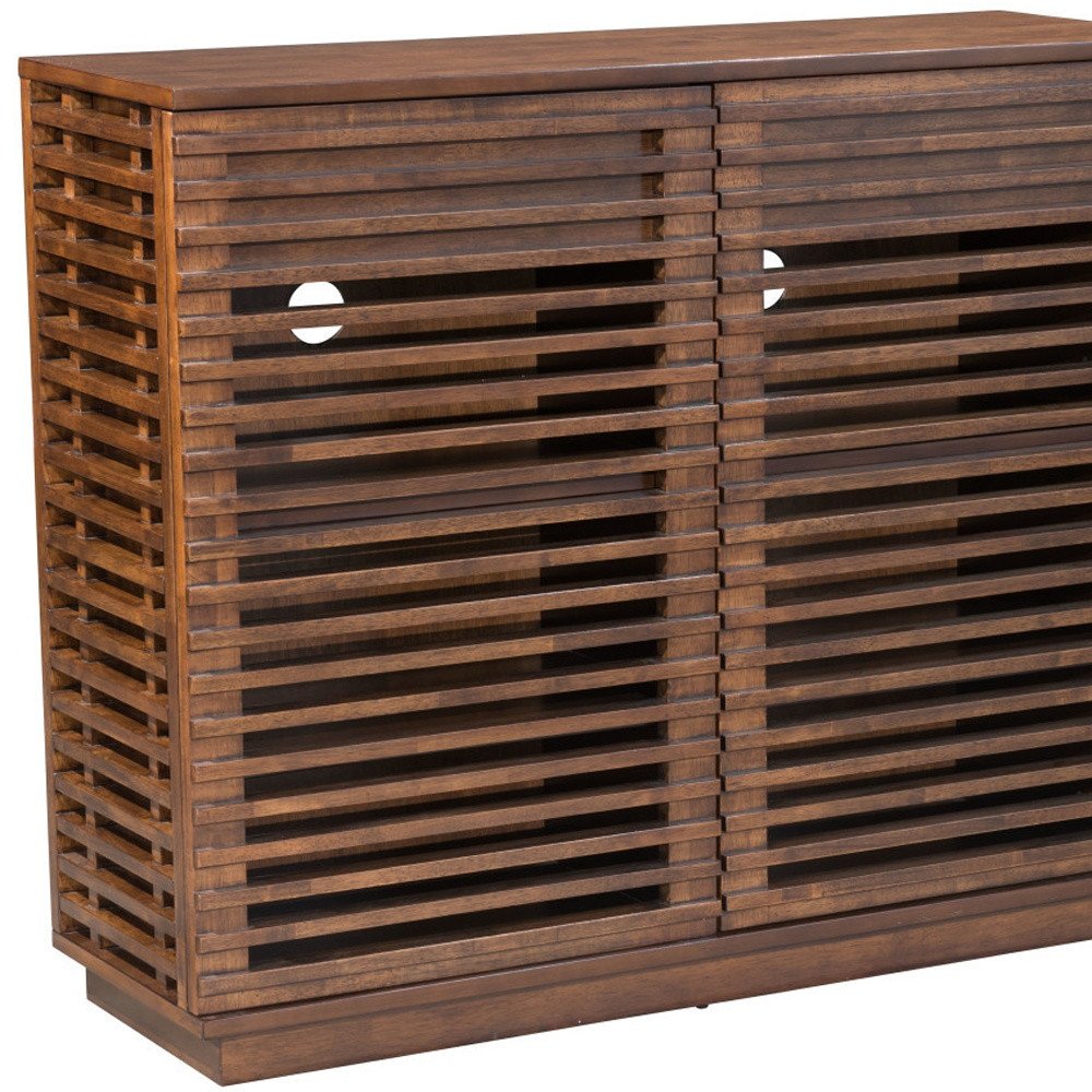 42" Walnut Mid-Century Shade Accent Cabinet