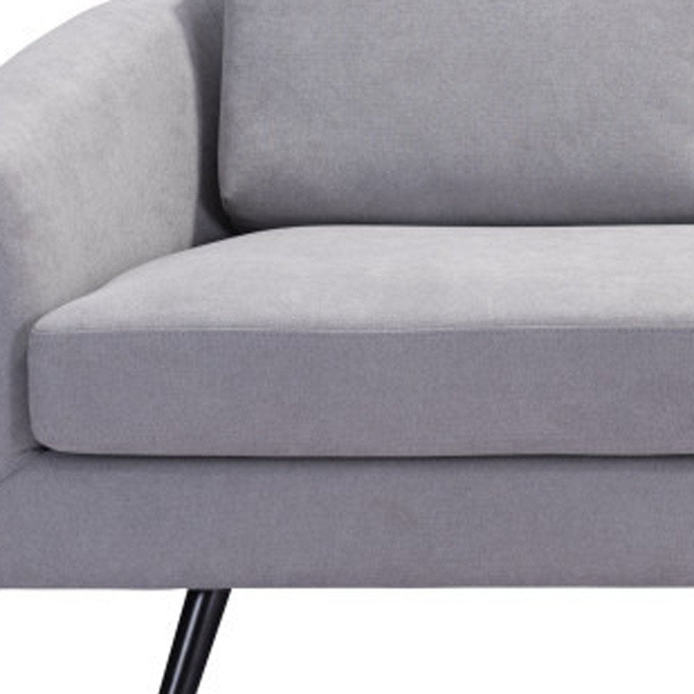79" Gray Curved Mid-Century Sofa