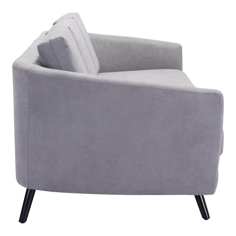 79" Gray Curved Mid-Century Sofa