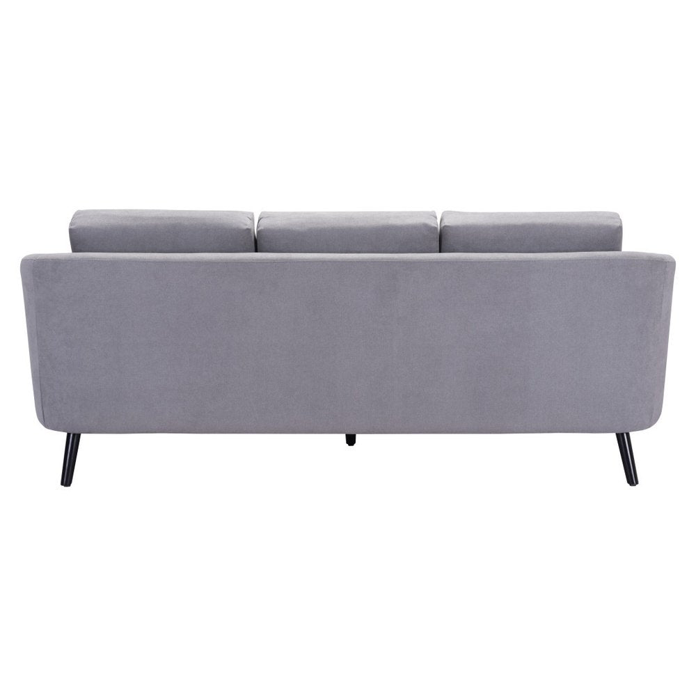 79" Gray Curved Mid-Century Sofa