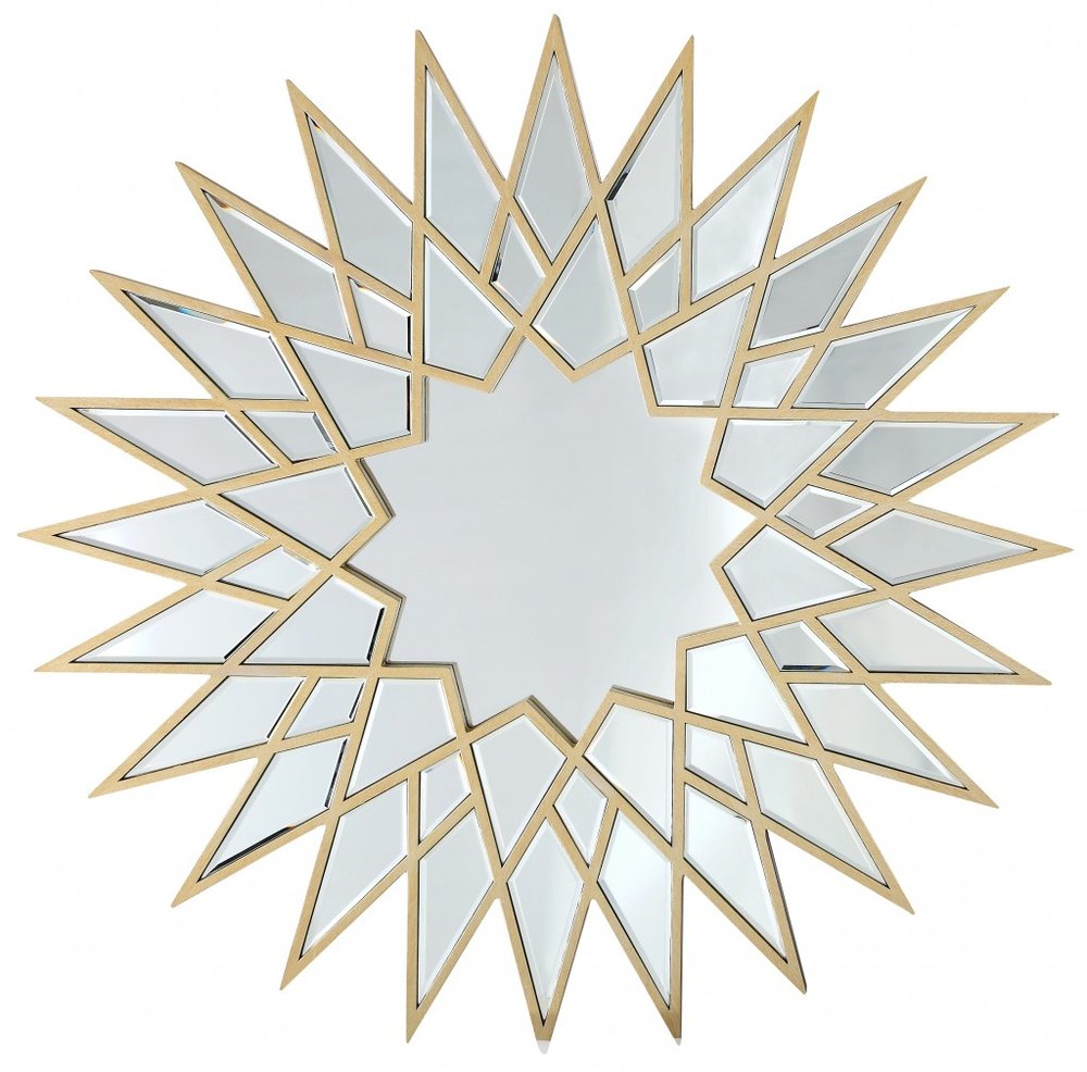 34" Gold Sunburst Metal Mirror