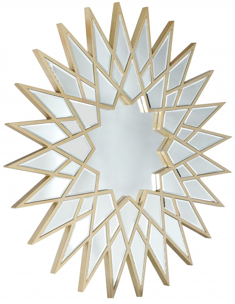 34" Gold Sunburst Metal Mirror