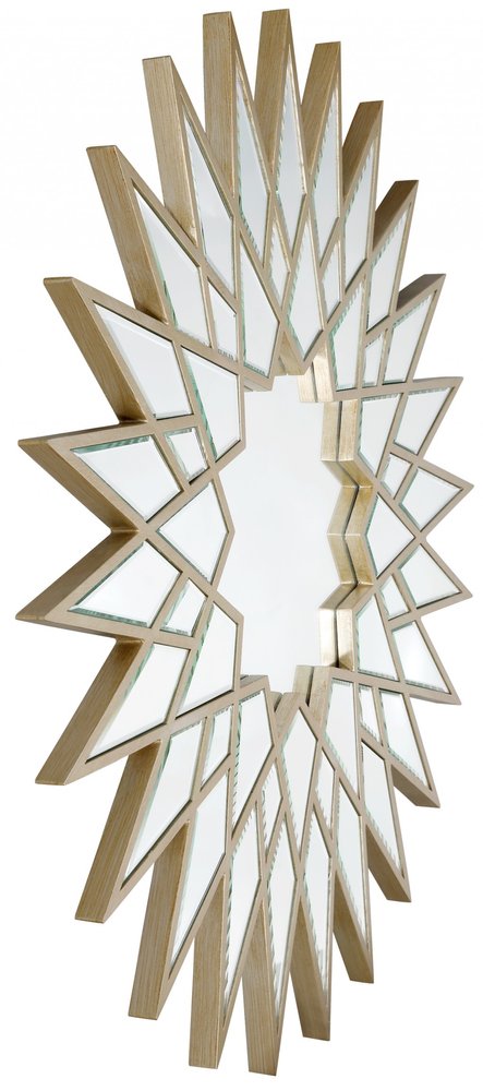 34" Gold Sunburst Metal Mirror