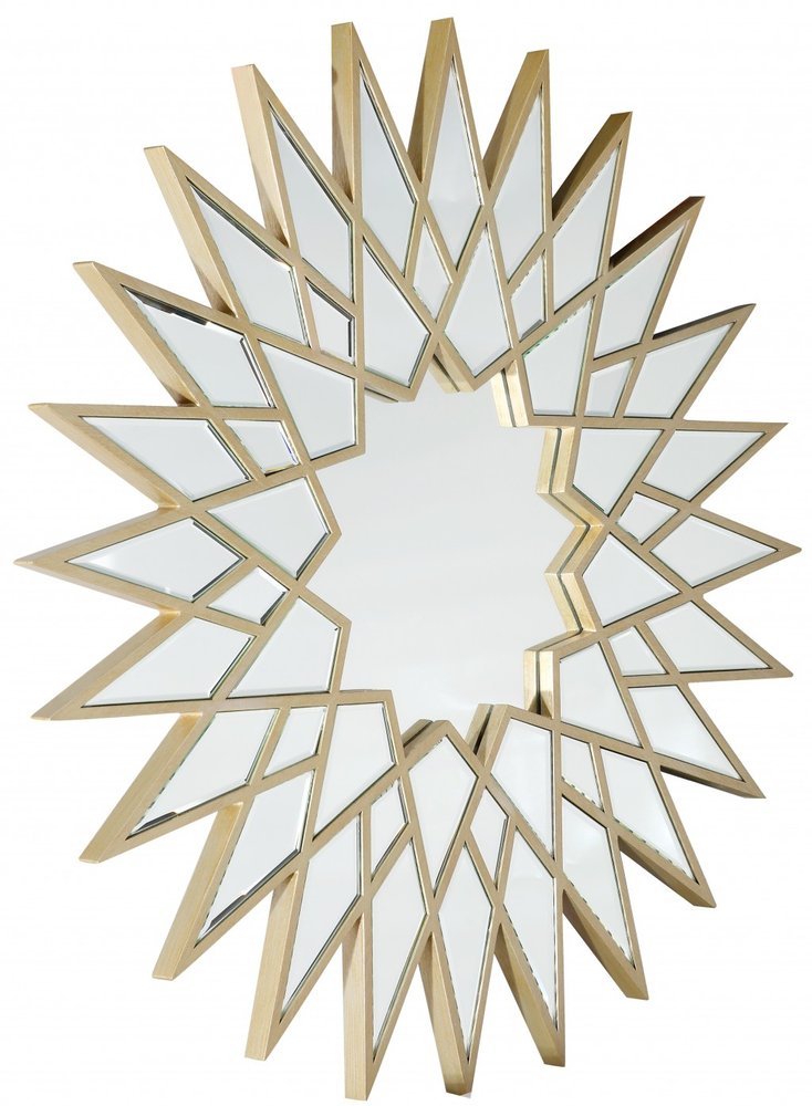 34" Gold Sunburst Metal Mirror