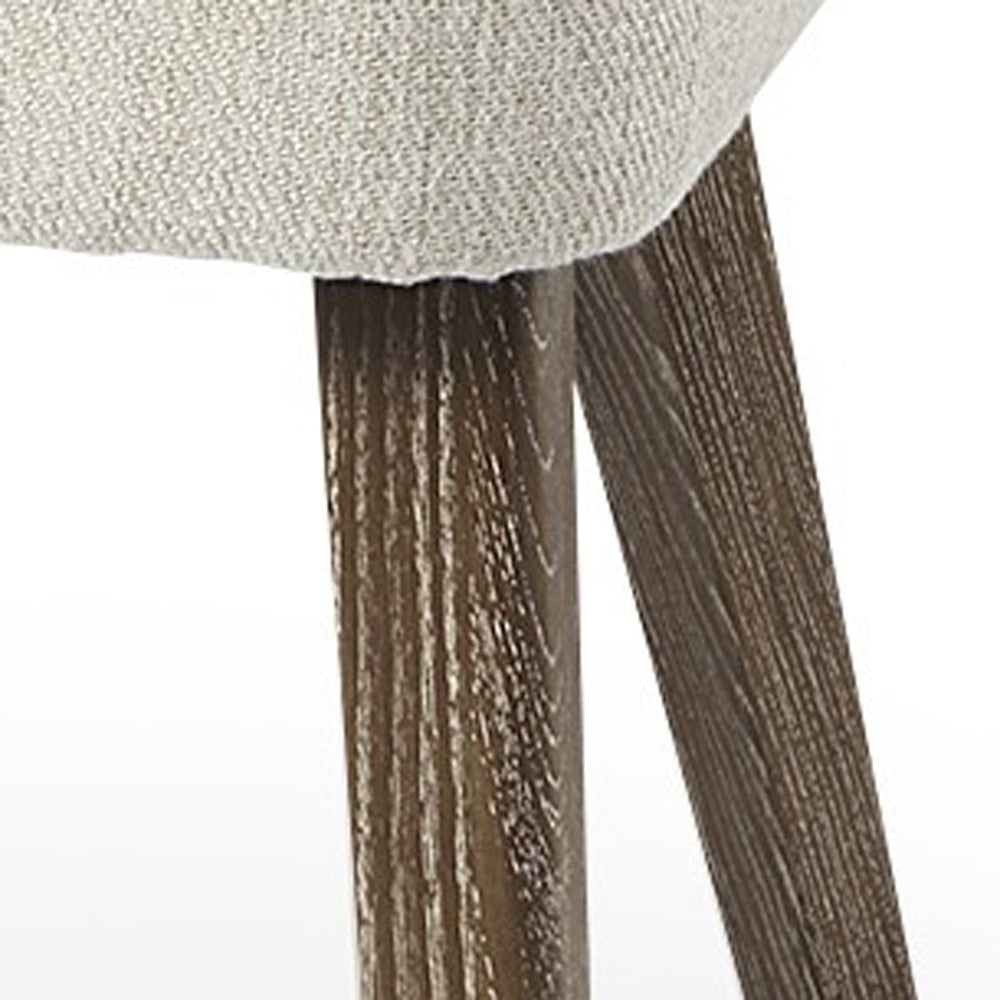 25" Ivory Mid-Century Modern Wingback Dining Chair