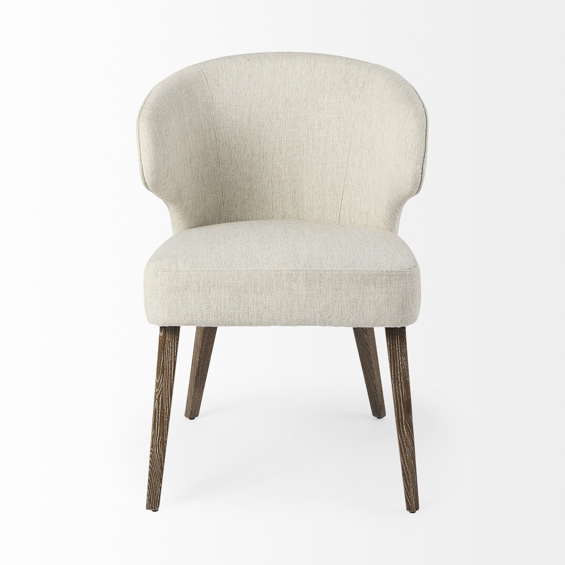 25" Ivory Mid-Century Modern Wingback Dining Chair