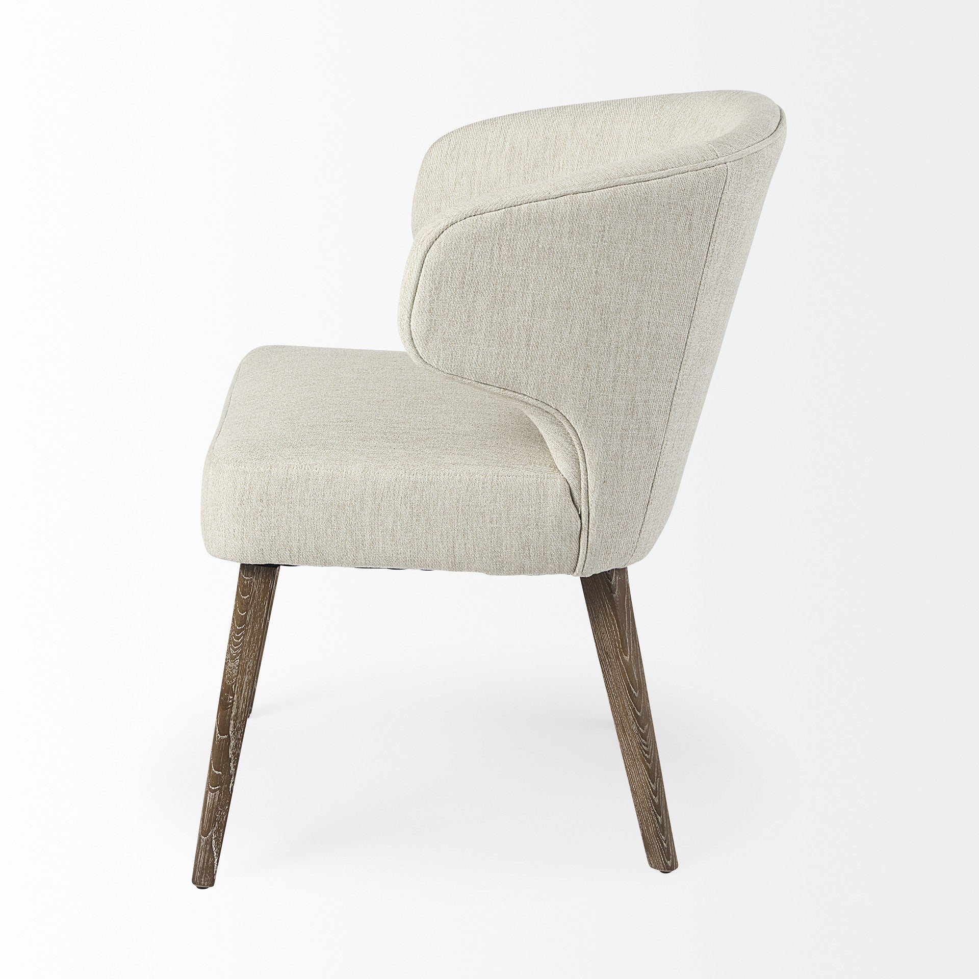 25" Ivory Mid-Century Modern Wingback Dining Chair