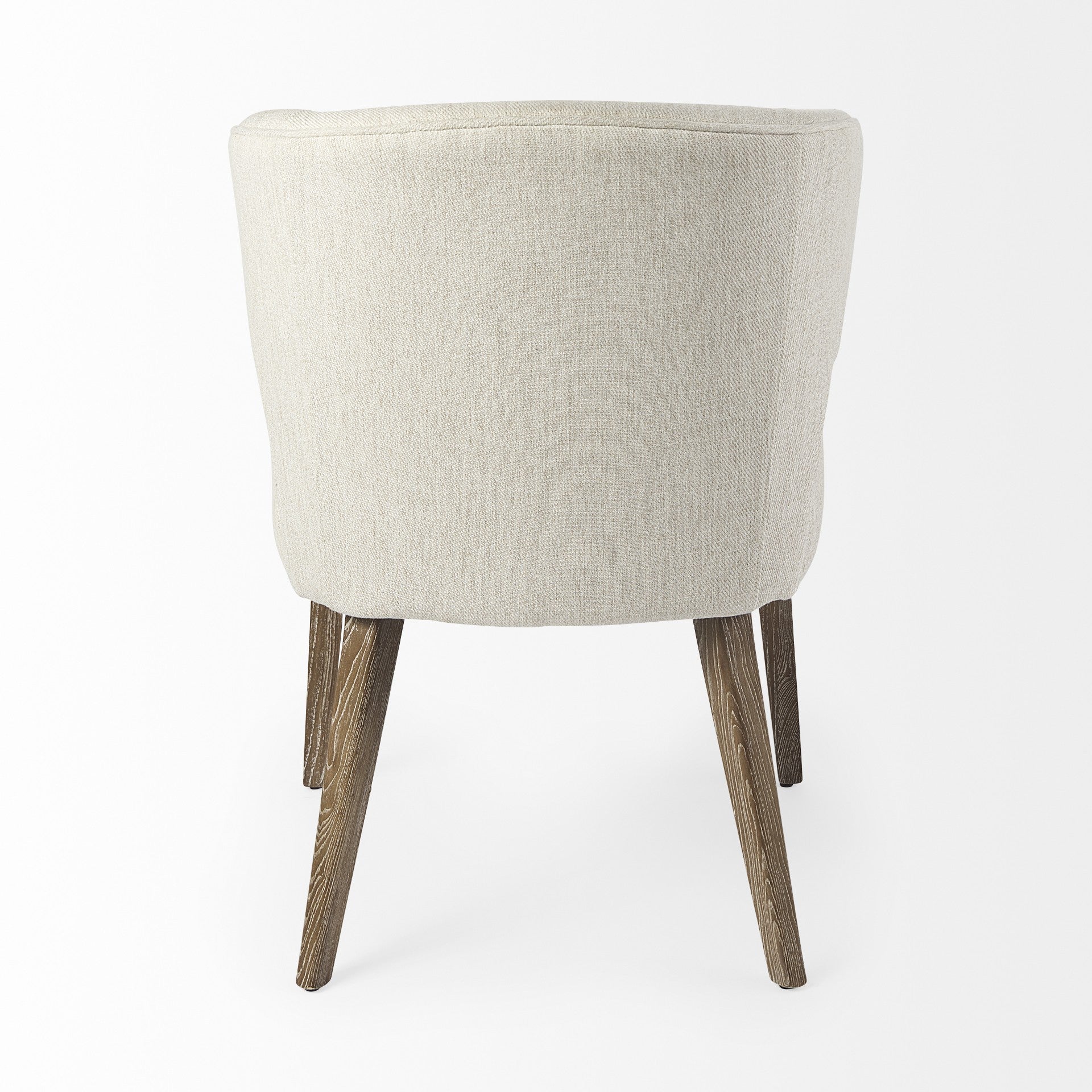 25" Ivory Mid-Century Modern Wingback Dining Chair