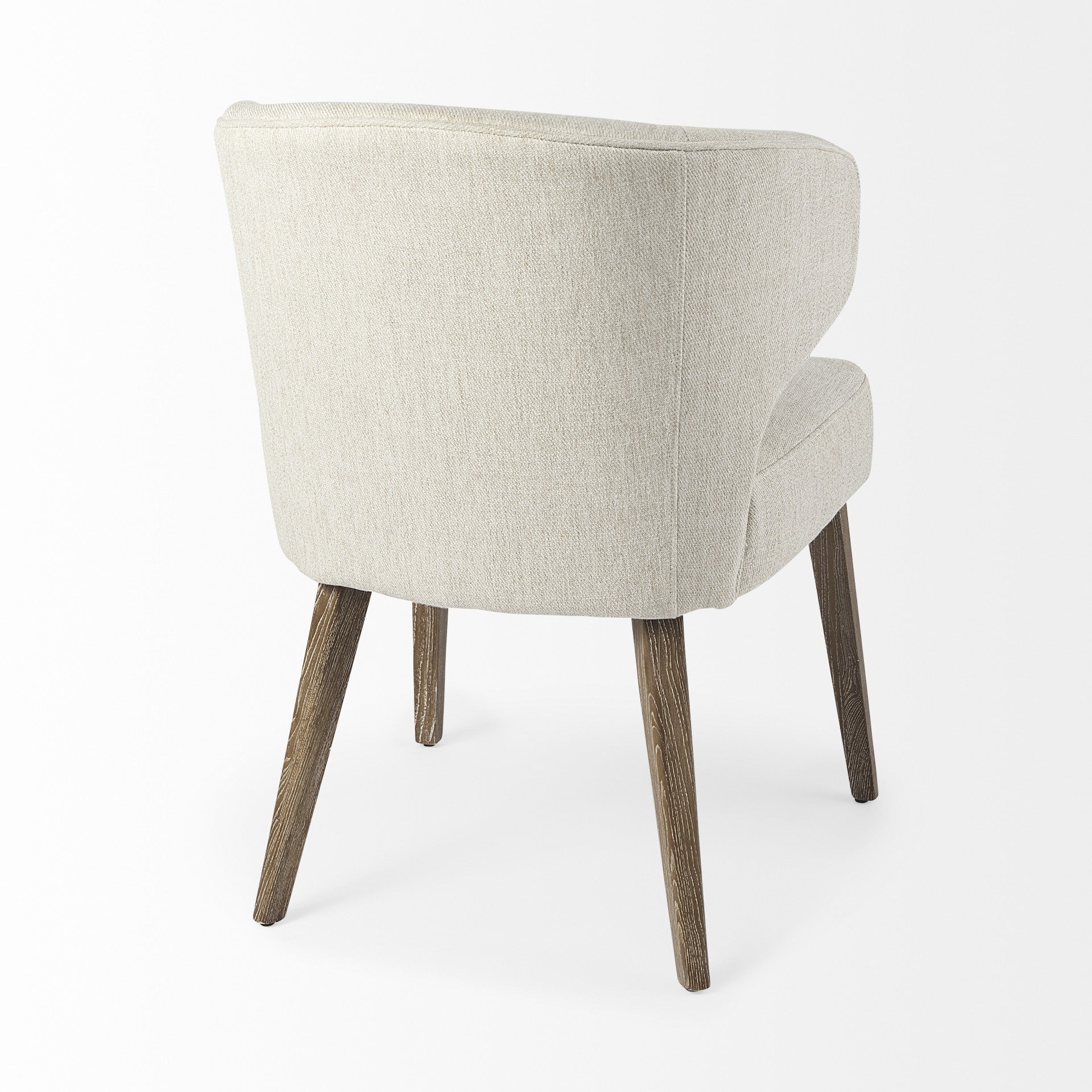 25" Ivory Mid-Century Modern Wingback Dining Chair