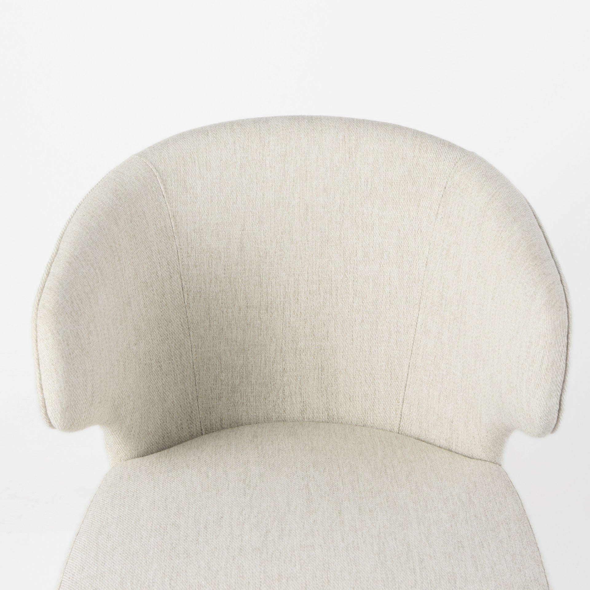 25" Ivory Mid-Century Modern Wingback Dining Chair