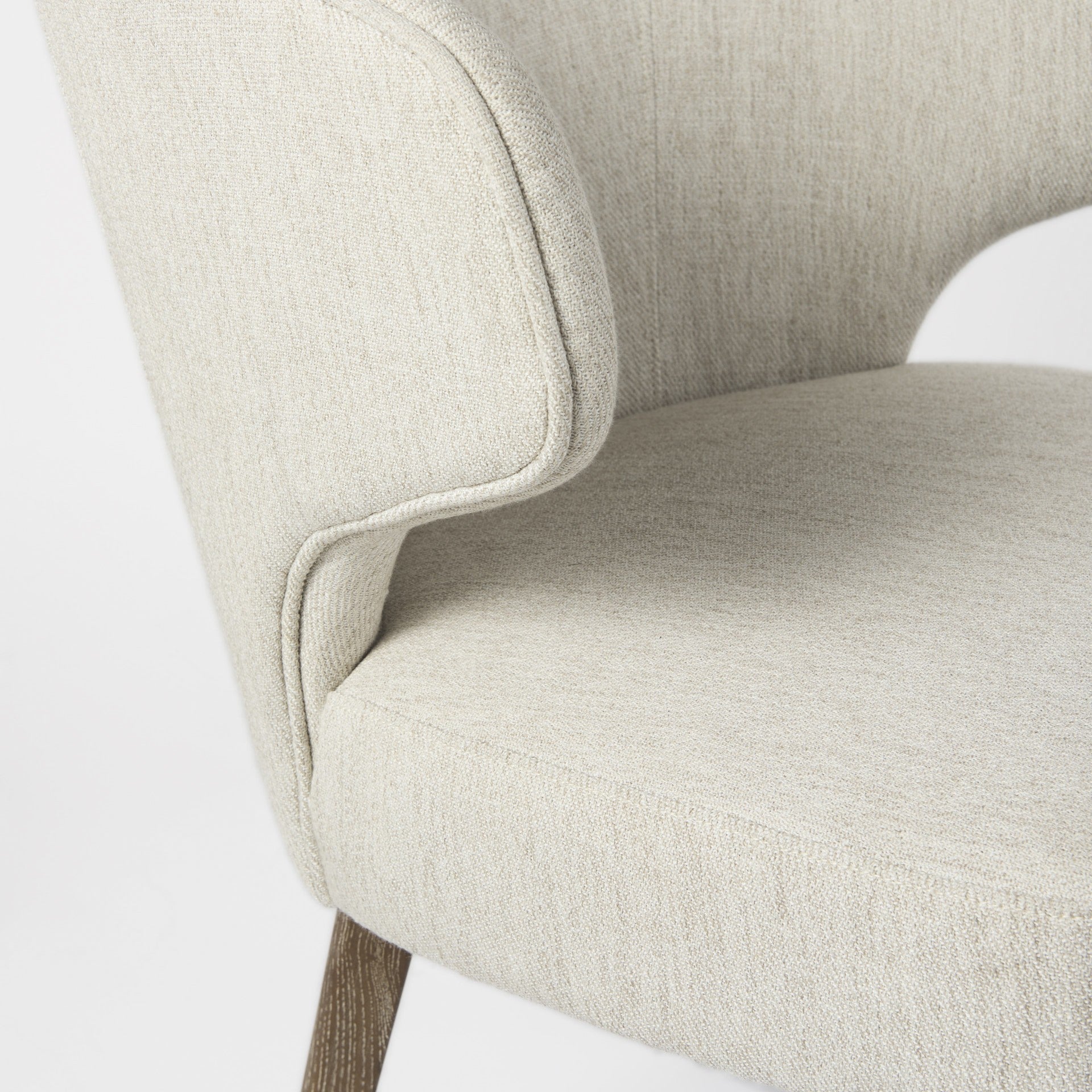 25" Ivory Mid-Century Modern Wingback Dining Chair