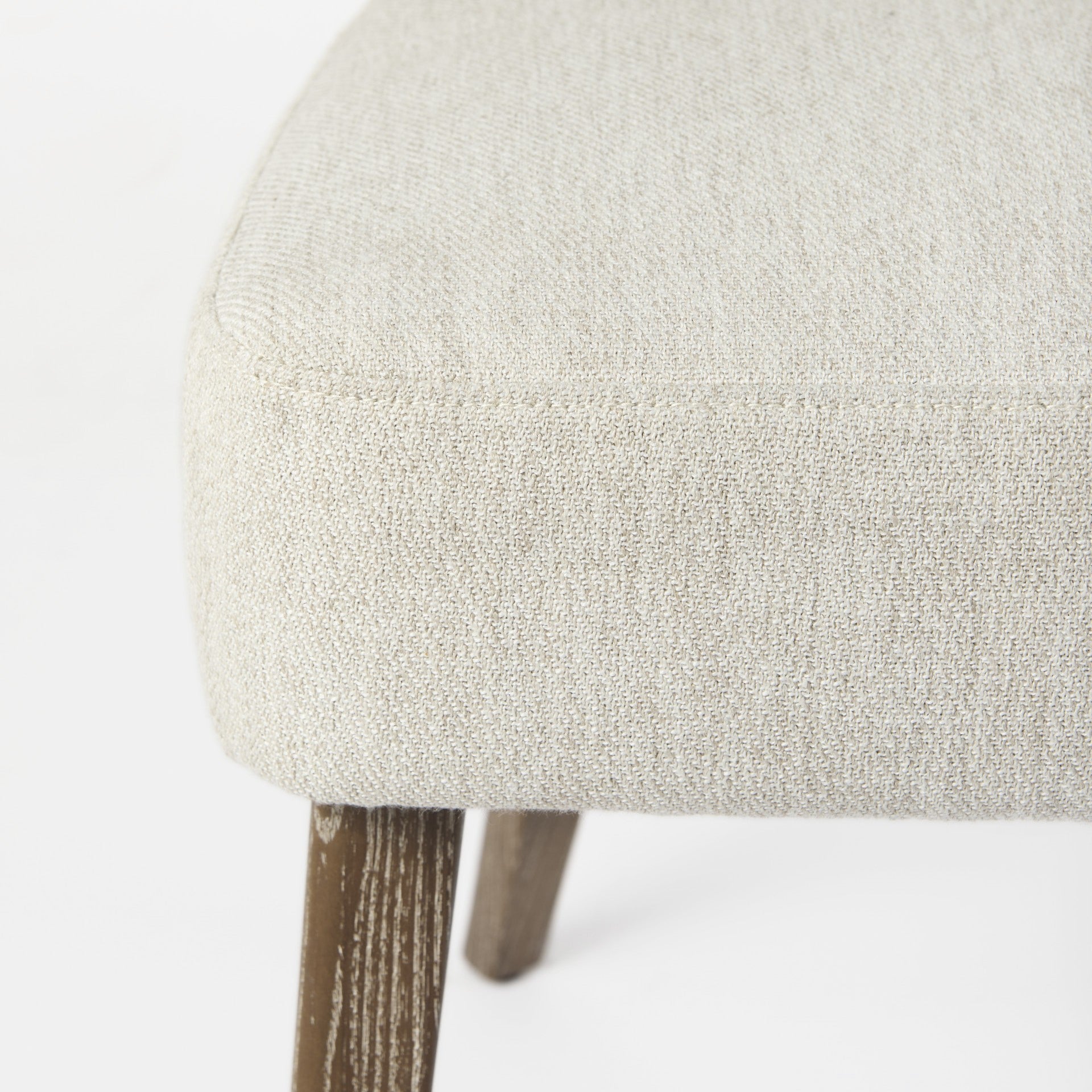 25" Ivory Mid-Century Modern Wingback Dining Chair