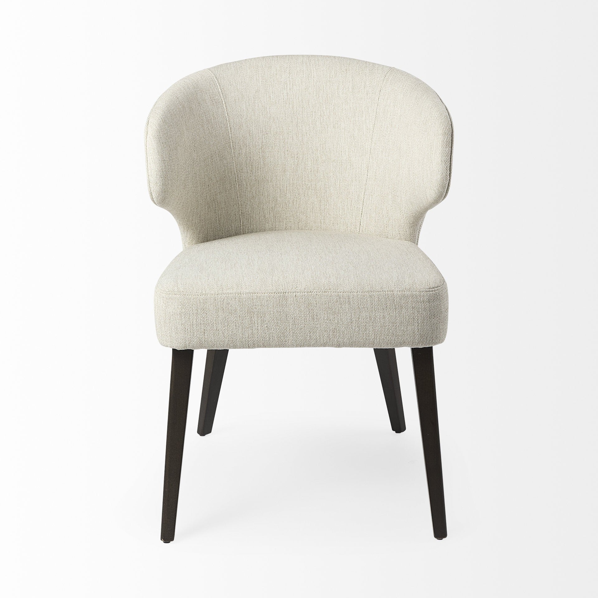 25" Ivory Mid-Century Modern Wingback Dining Chair
