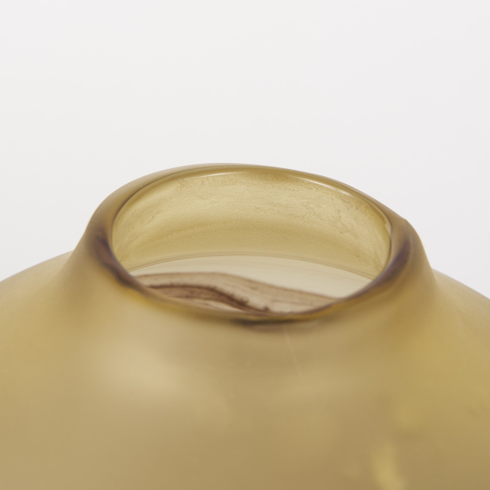 8" Brown and Beige Sandy Glass Round Vase
