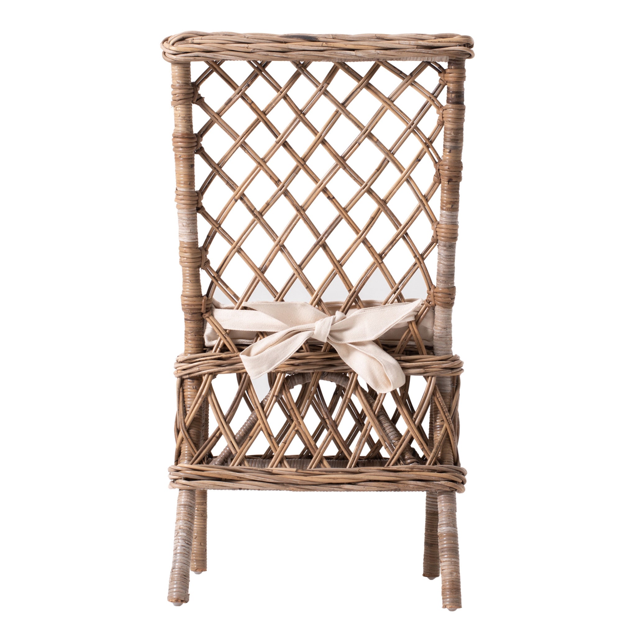 21" Set of Two Cross Back Rattan Parsons Dining Chairs