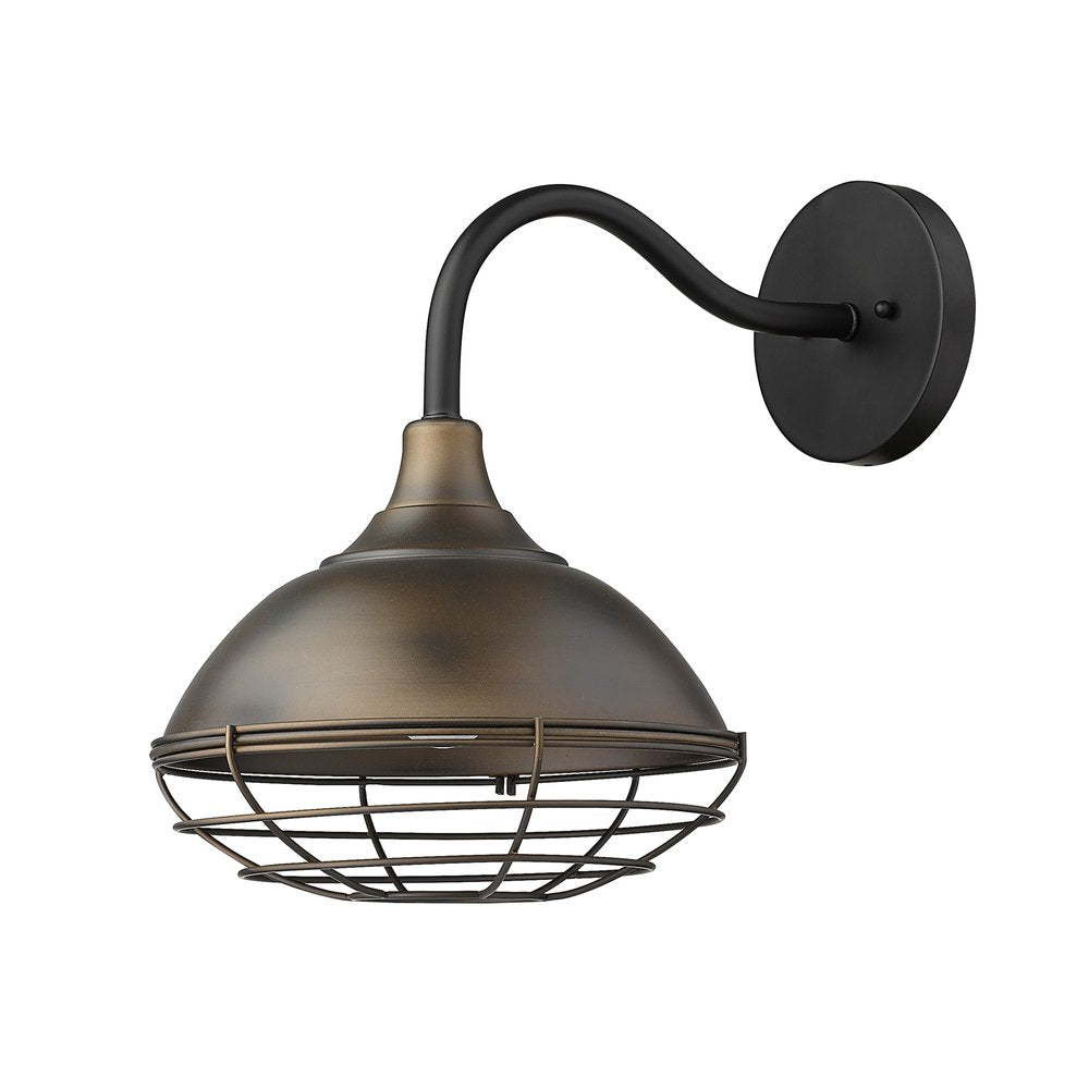Indoor/Outdoor Bronze Industrial Cone Wall Light