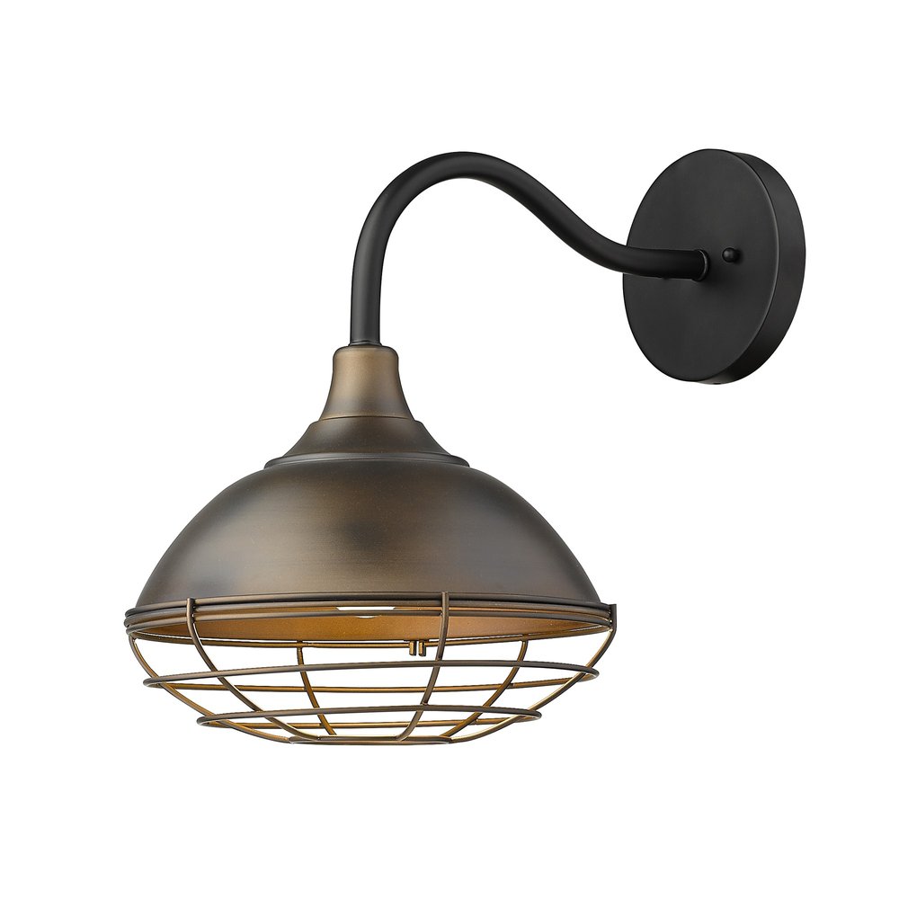 Indoor/Outdoor Bronze Industrial Cone Wall Light