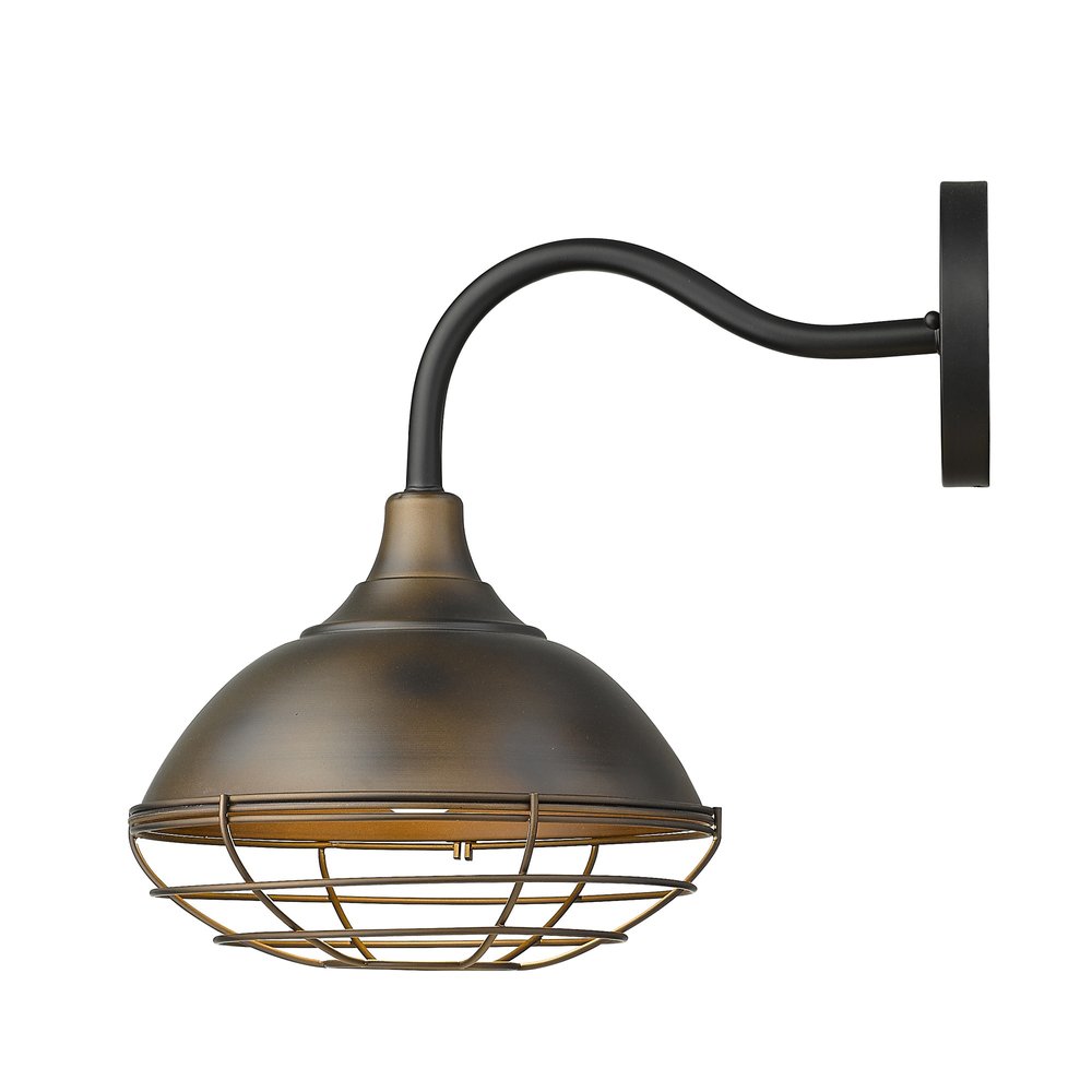 Indoor/Outdoor Bronze Industrial Cone Wall Light