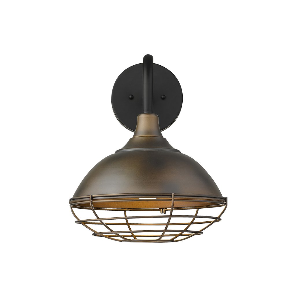 Indoor/Outdoor Bronze Industrial Cone Wall Light