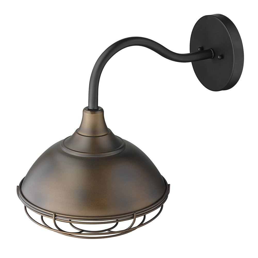 Indoor/Outdoor Bronze Industrial Cone Wall Light