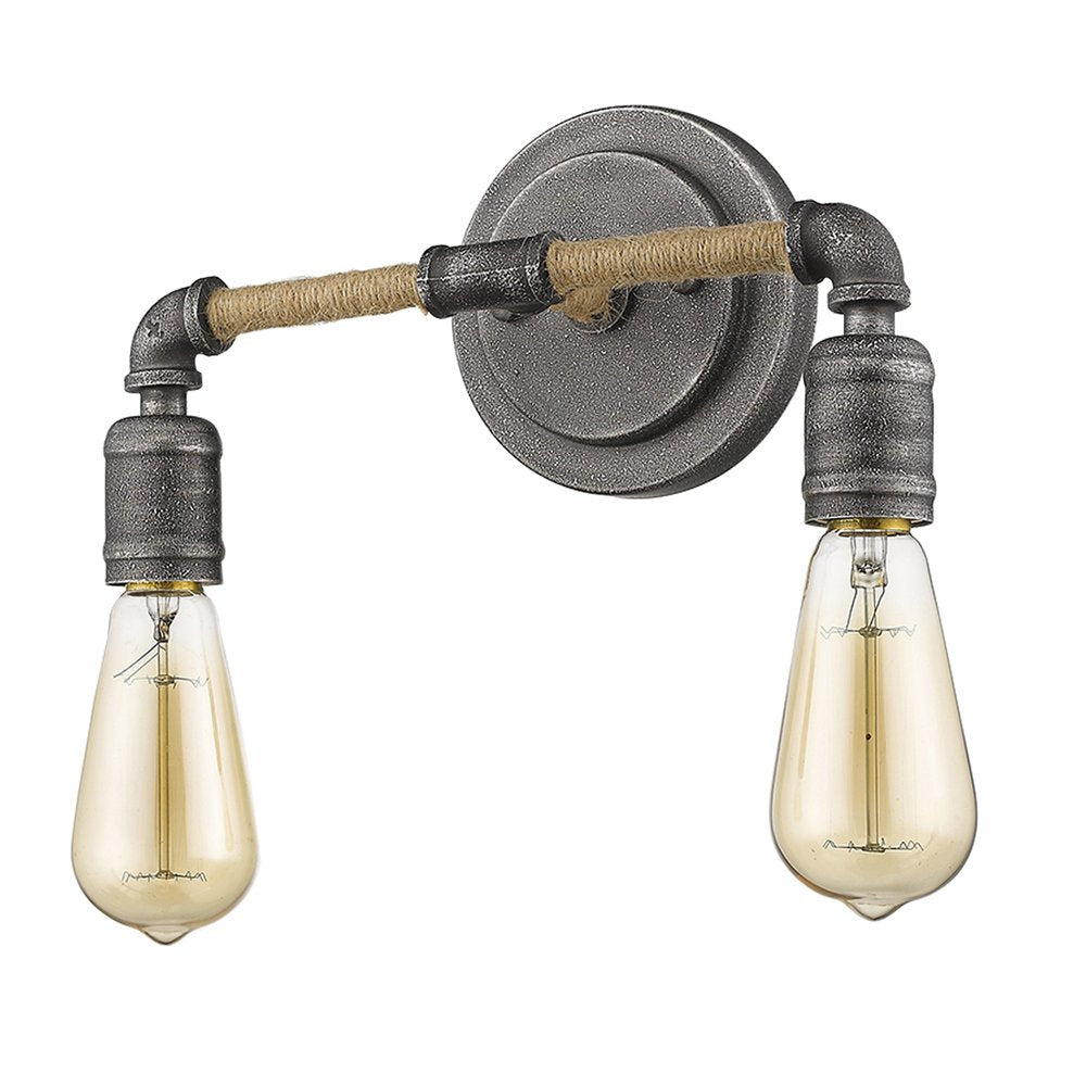 15" Two Edison Bulb Industrial Wall Light