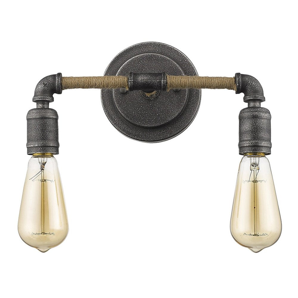 15" Two Edison Bulb Industrial Wall Light