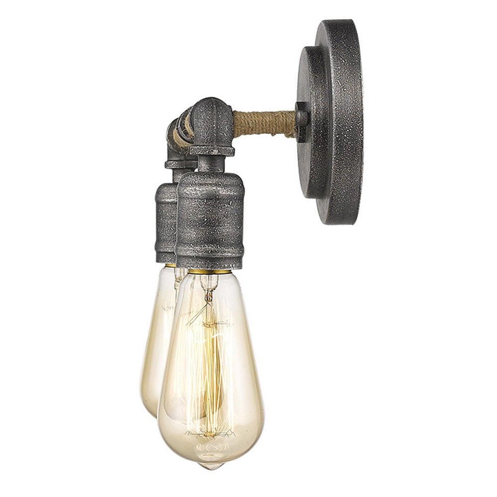 15" Two Edison Bulb Industrial Wall Light