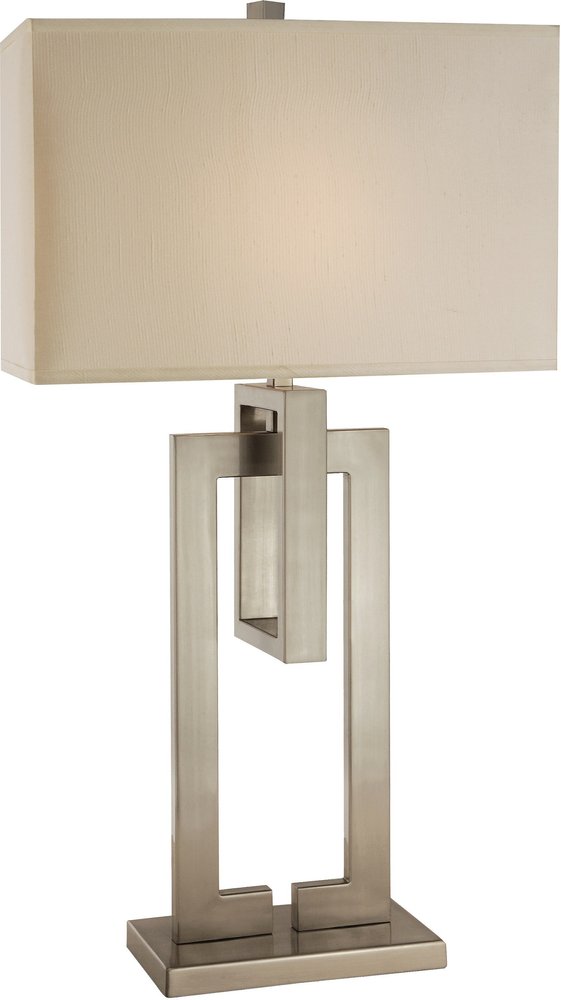 36" Silver Nickel Chain Link Table Lamp