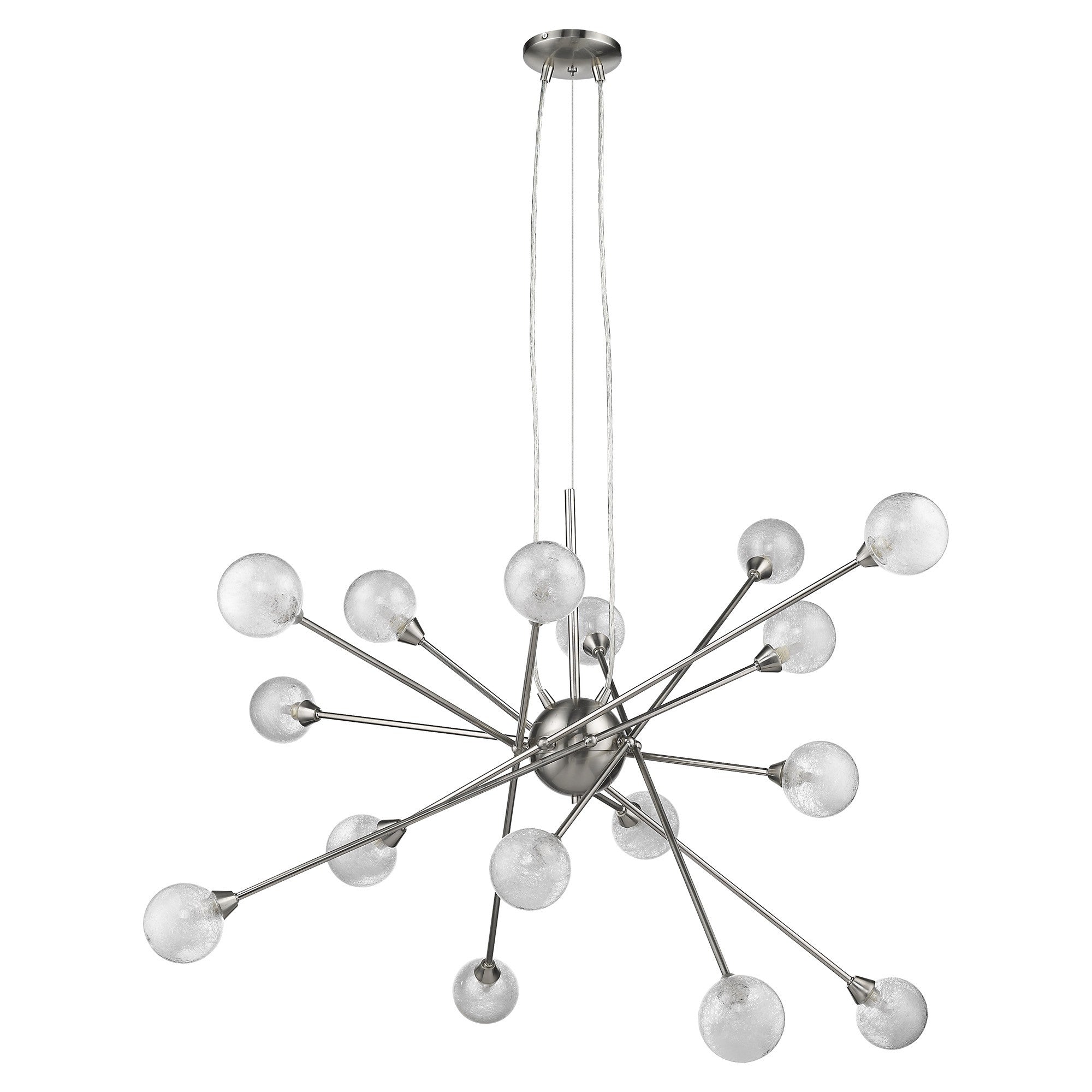 33" Mid-Century Silver Starburst Chandelier