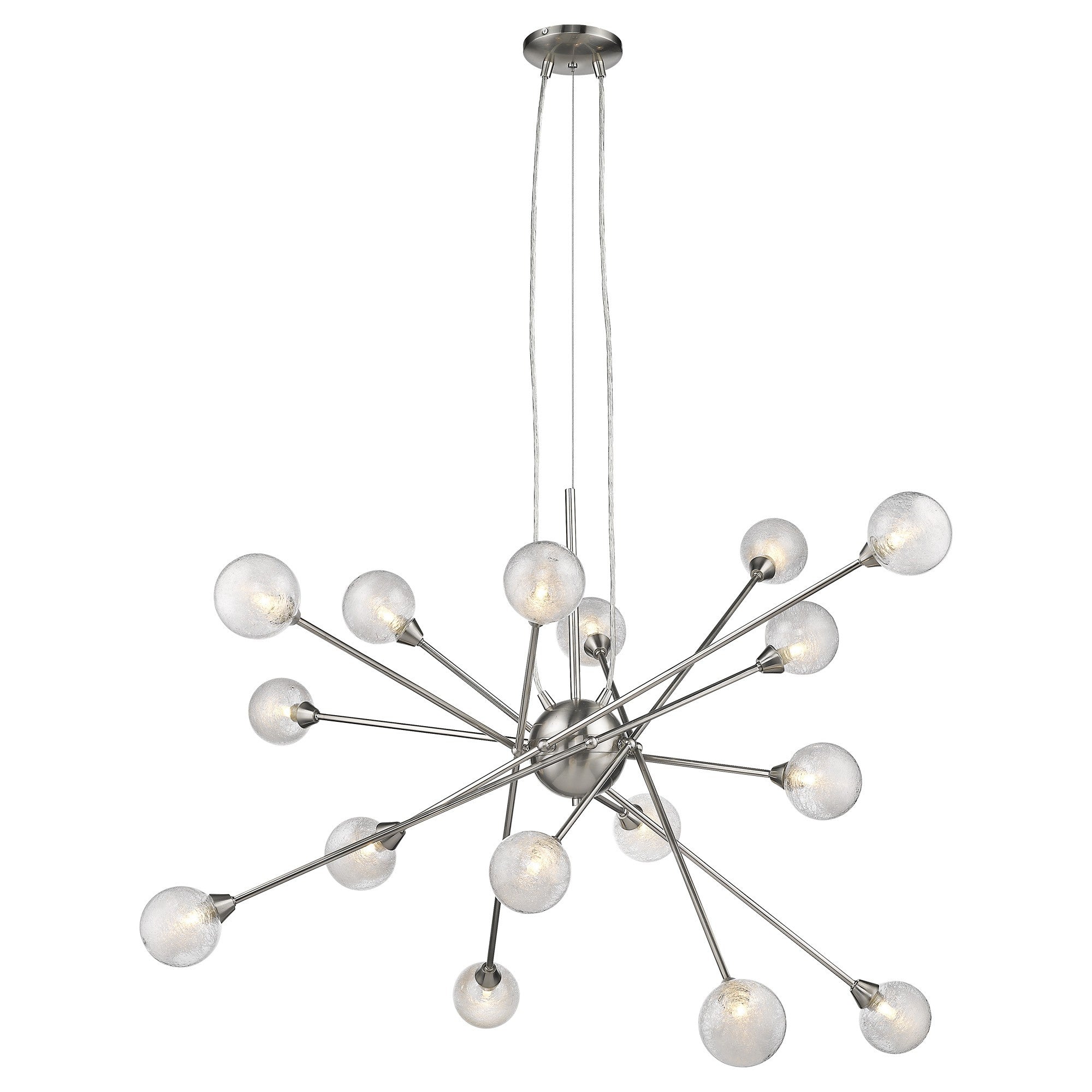 33" Mid-Century Silver Starburst Chandelier