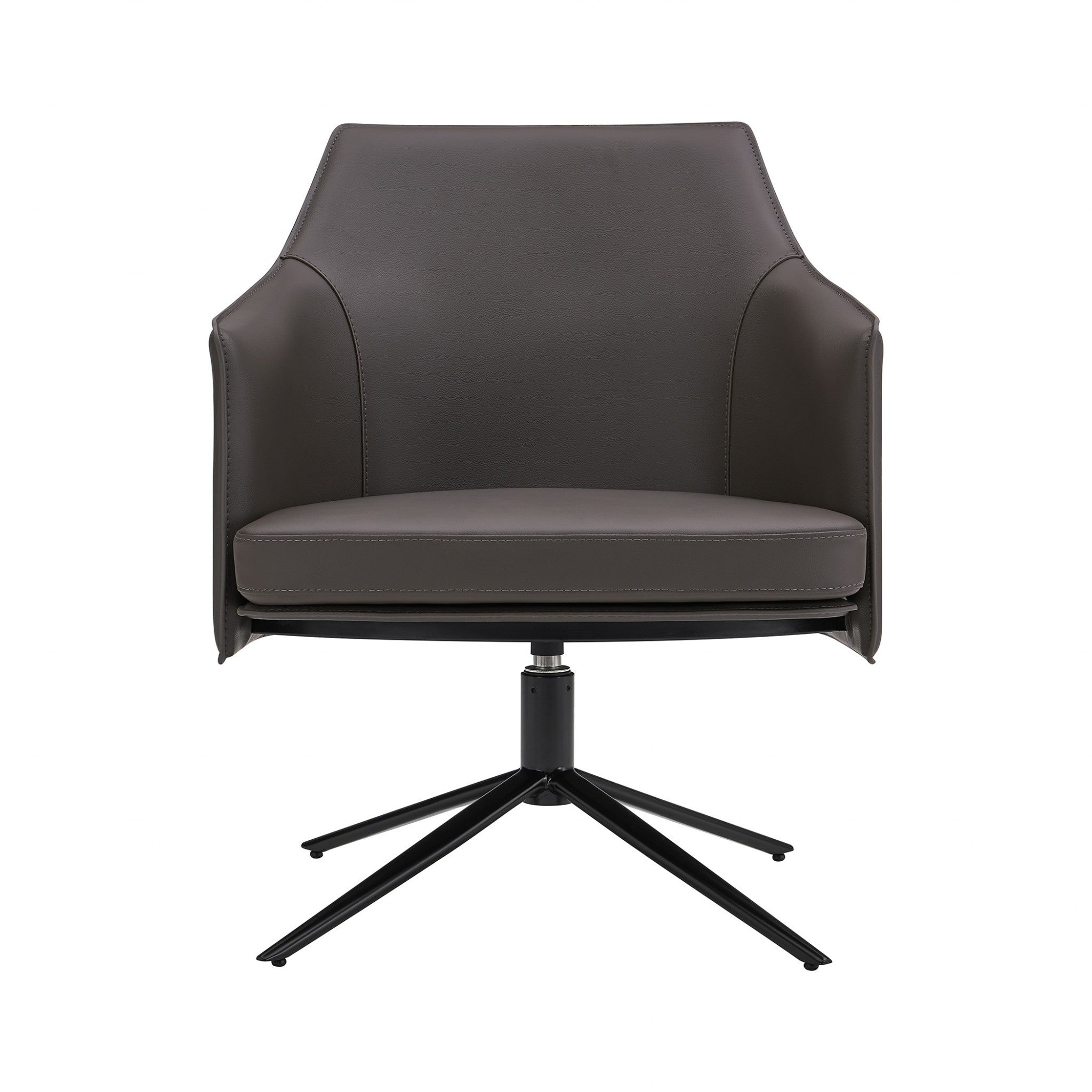 26" Faux Leather Spider Leg Swivel Chair