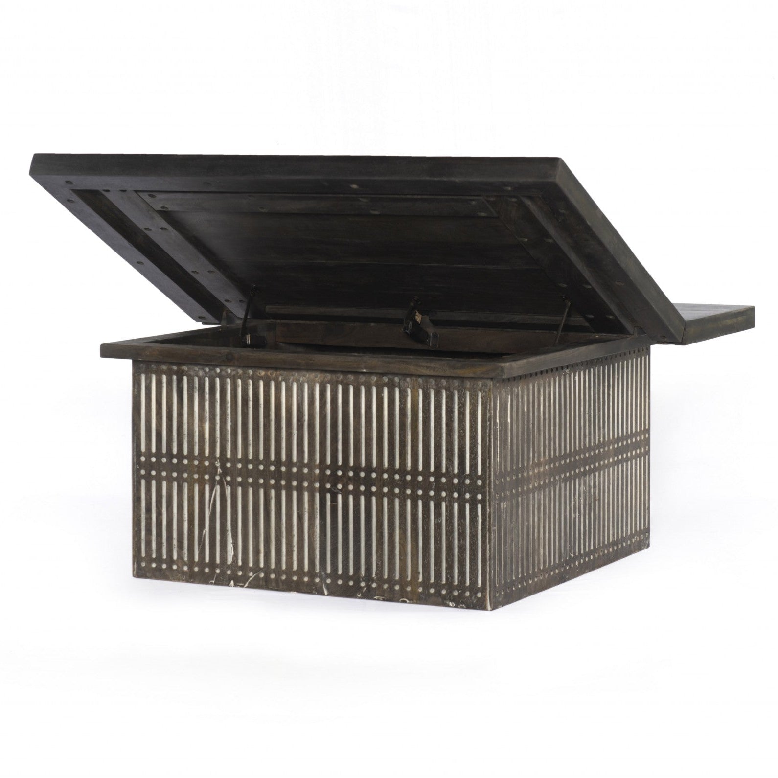 40" Wood Pedestal Storage Coffee Table