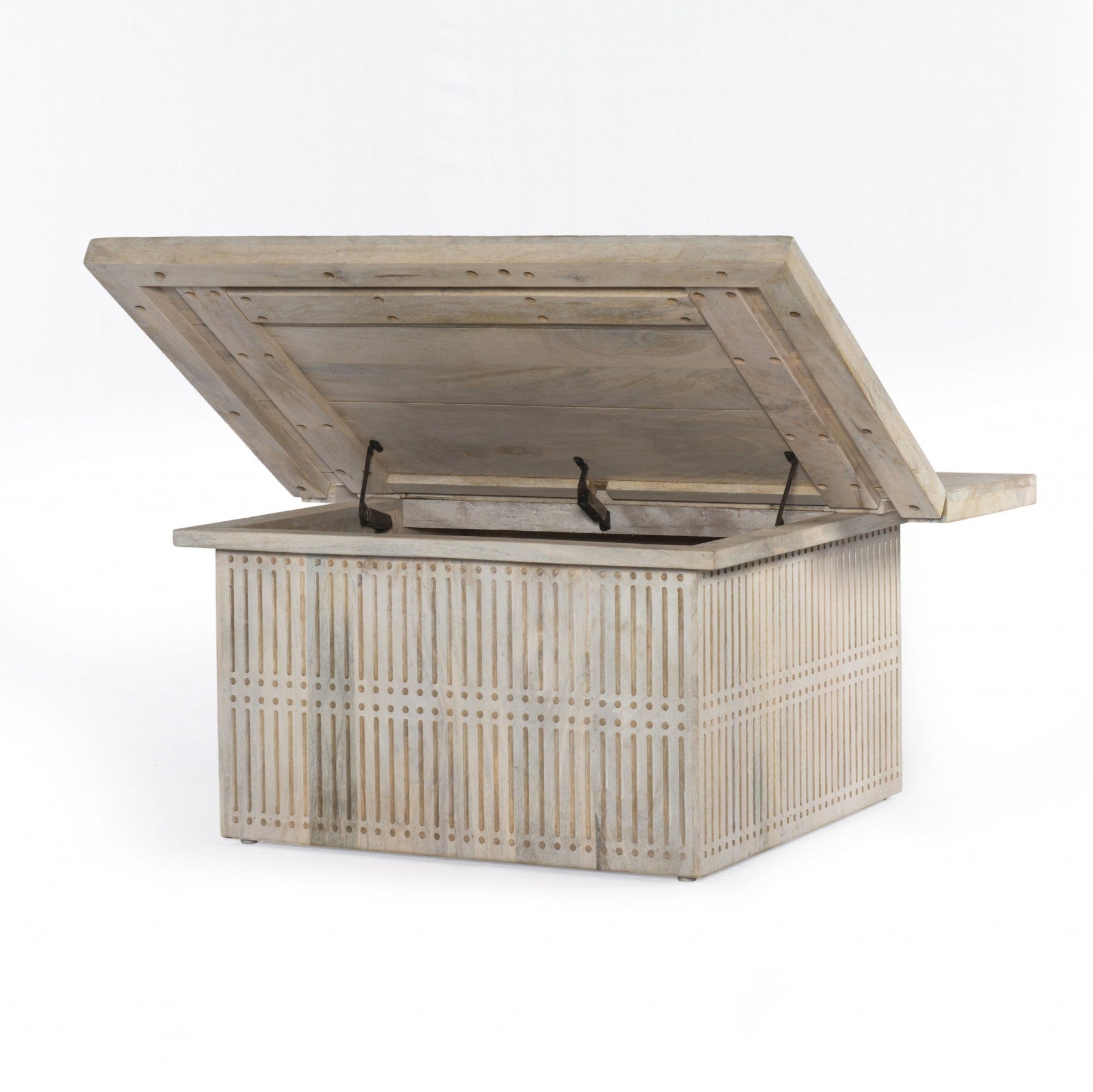 40" Wood Pedestal Storage Coffee Table
