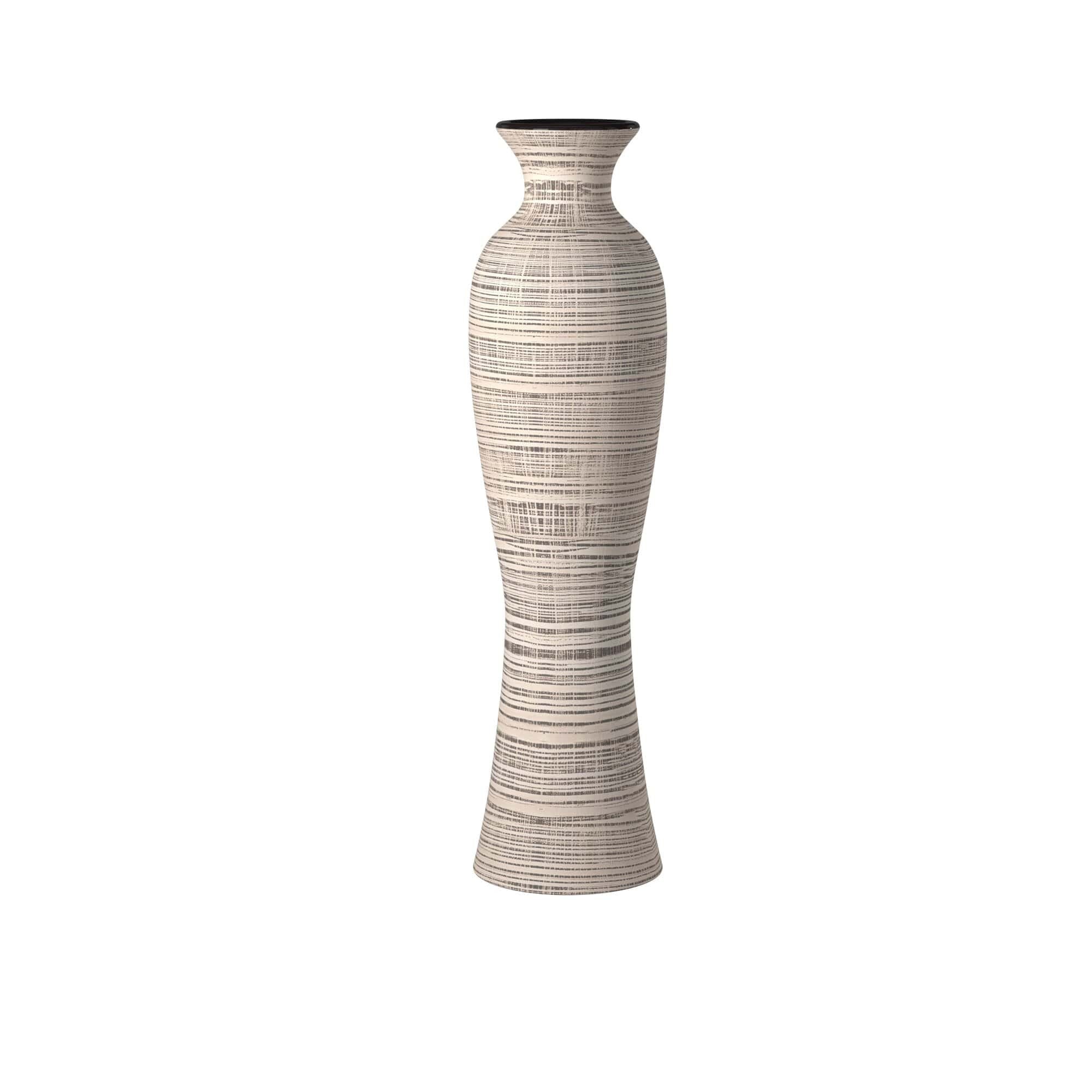 31" Brown and Beige Bud Floor Vase