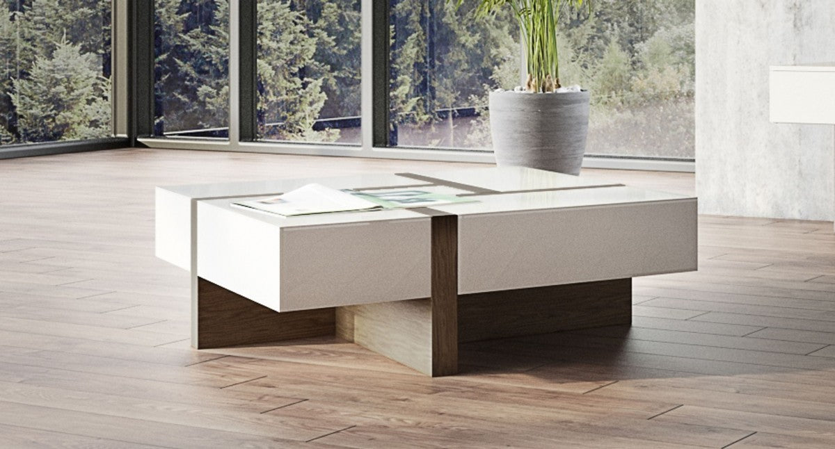 39" Expandable Modern Coffee Table with Storage