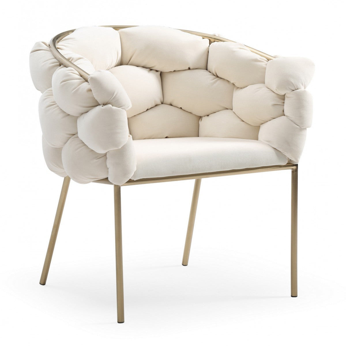 26" Velvet Geometric Cushions Dining Chair
