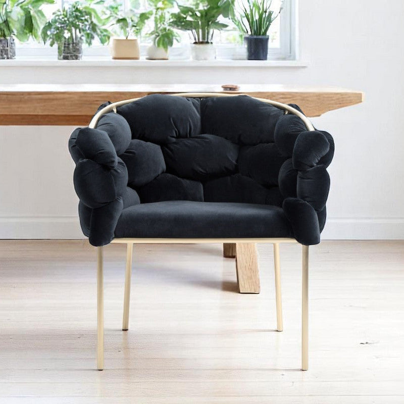 26" Velvet Geometric Cushions Dining Chair