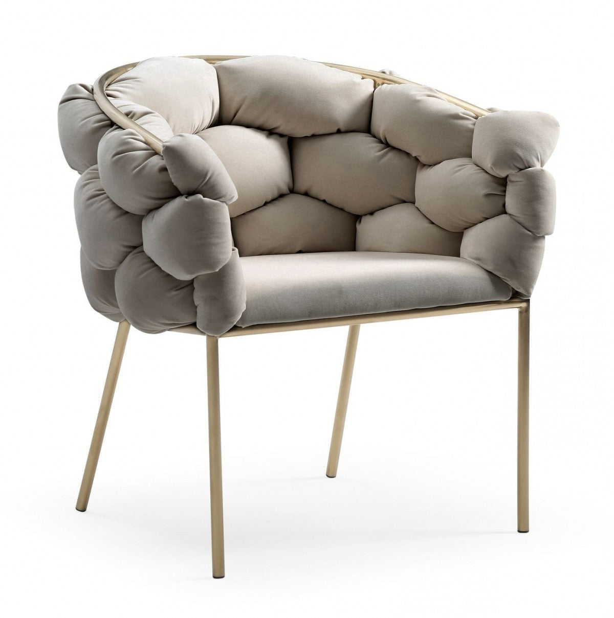 26" Velvet Geometric Cushions Dining Chair