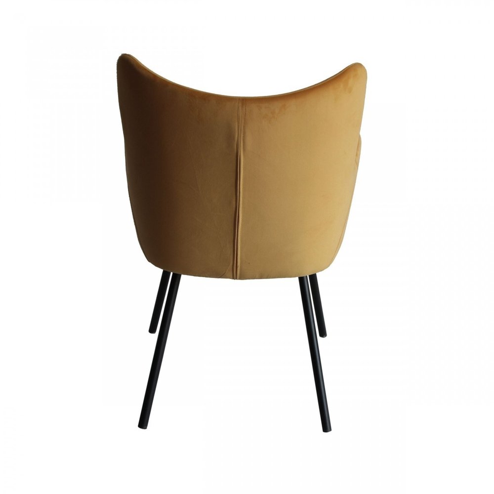 23" Yellow and Black Modern Wingback Dining Chair
