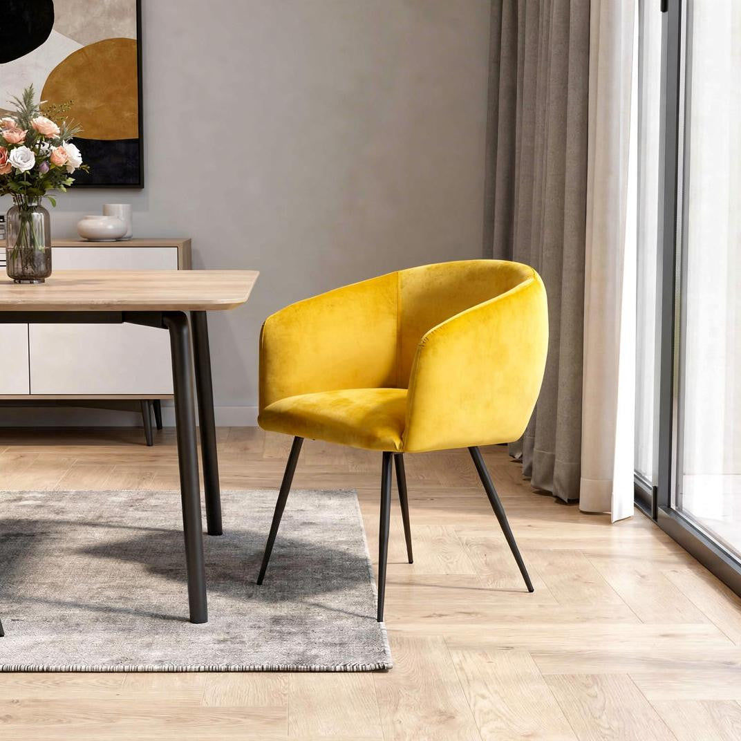 24" Velvet Barrel Dining Chair