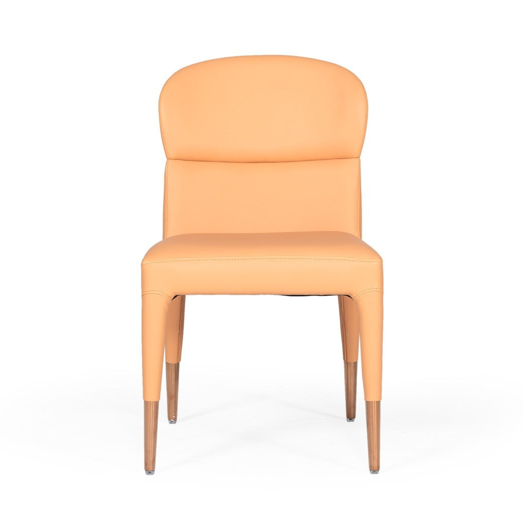 Set of Two 19" Peach and Gold Dining Chair