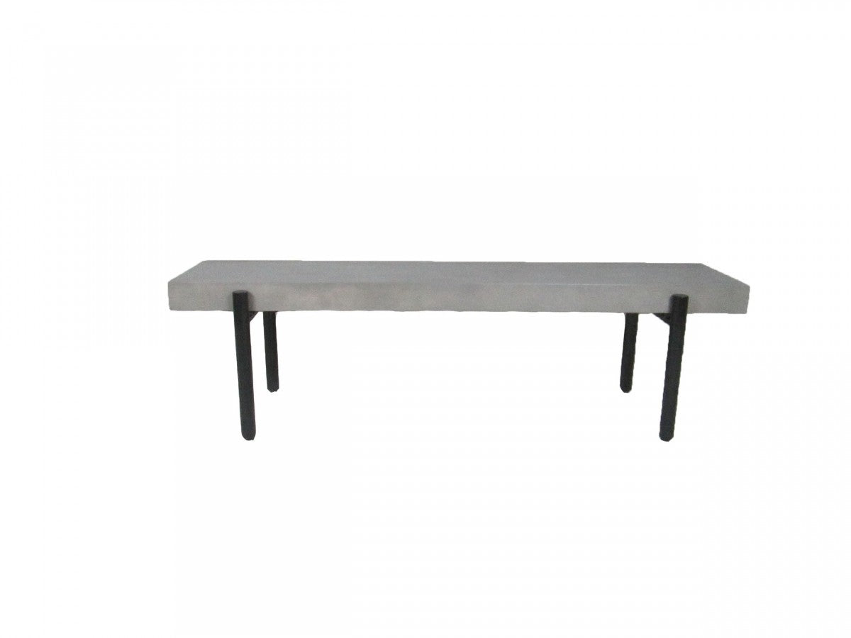 63" Gray Concrete Dining Bench